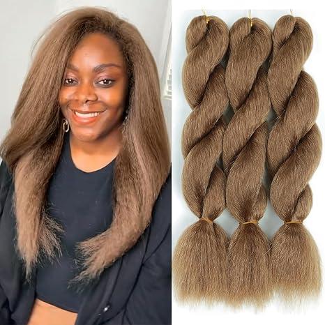 Crochet Vixen Bundles 22 inch Kinky Straight Crochet Hair for Black Women 3 Packs Premium Synthetic Fibers Crochet Braids (27#, 22 inch)