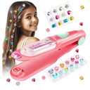 Hair Gem Stamper Kit, Bling Hair Jewels for Girls Toys, Hair Styling Tool with Reusable Shining Diamonds, Birthday Gifts Toys for Girls Ages 3 4 5 6 8-12