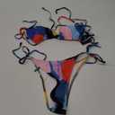 ZAFUL Womens High Cut Thong Bikini Set Swimsuits Cami String Sexy Bathing Suit, M