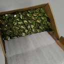 PATIKIL Leaf Beads, 200Pcs Crystal Leaf Pendants Charm Translucent Czech Glass Leaves Beads for DIY Jewelry Making Bracelets Necklace Earings Craft, Golden Green