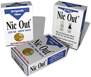 Nic-Out Cigarette Filters 3 Packs (90 Filters) Smoking Free Tar & Nicotine Disposable Nicout Holders for Smokers Don't Quit Smoking Nicfree