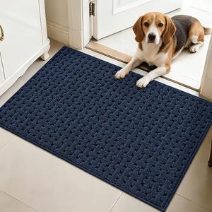FLOORHUG Door Mat Indoor Entrance 24x36, Non-Slip Washable Doormats Entry Way Mats, Dirt Resistant and Absorbent Welcome Mat, Easy Clean Low-Profile Doormat, Front Door, Inside Entrance, Blue