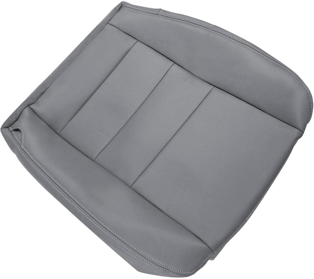 NLQR Driver Side Bottom Replacement Seat Cover Medium Flint Gray Microfiber Leather Compatible with Ford F250 F350 F450 F550 Lariat 2002 2003 2004 2005 2006 2007