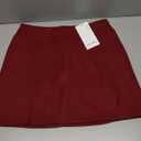 EXLURA Women's Fashion Faux Wool Mini Skirt High Waisted Y2K Trendy Side Slit Tweed Plaid Skirts 2025 Fall Winter Outfits (Size Small, Color Red)