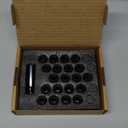 20pcs 12mmx1.5 Spline Lug Nuts for Camry Fusion Focus Civic CR-V, M12x1.5 Aftermarket Wheel Lugnuts Compatible with Toyota Honda Ford 5 Lug Rims, Alloy Steel Black Truck Nut with 1 Socket Key