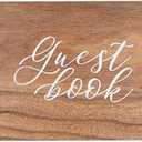 Paper Junkie Rustic Style Wooden Guest Book - Wedding Reception, Bridal Shower, Baby Shower, Quinceanera Guest Book (112 Pages, 11.25x8.75 in)