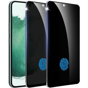 2 x 2+1 Pack Designed for Samsung Galaxy S22 Plus Privacy Screen ProtectorSupport Fingerprint Unlock 9H Tempered Glass,AntiSpy Film Compatible for Samsung S22+ Plus 5G