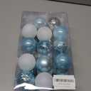 RoseCraft 30PCS Christmas Ball Ornaments, 2.36" Blue/White/Silver Shatterproof Ornaments Set for Christmas Tree Hanging Decorations, for Home Holiday Xmas Party Decor.