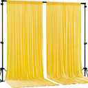 Yellow Backdrop Curtains-Wrinkle-Free Polyester Photography Drapes Party Curtain Background for Baby Shower Wedding Decorations- 8 X10FT (Yellow)