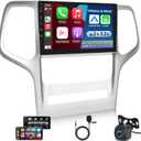 Wireless Apple Carplay Android Car Radio for Jeep Grand Cherokee 2008-2013, 9 Inch Touchscreen with Android Auto/DSP/Multiple UI/GPS/WiFi + AHD Backup Camera [2+32G]