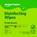 Amazon Basics Disinfecting Wipes, Lemon & Fresh Scent, Thick, Sanitizes/Cleans/Disinfects/Deodorizes, 340 Count (4 Packs of 85)