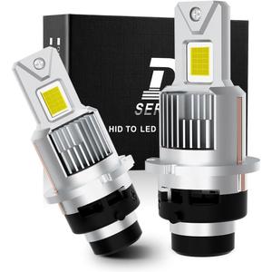 D2R D2S LED Bulb,70W High Power,24000LM +600% Brightness,6500K Cool White,High and Low Beam,Xenon HID Replacement Lights, Plug and Play,D2S LED Bulbs Canbus Error Free,Fog Light Bulbs