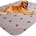 SincoPet Washable Dog Pee Pads with Puppy Grooming Gloves,Puppy Pads,Reusable Pet Training Pads,Large Dog Pee Pad,Waterproof Pet Pads for Dog Bed Mat,Super Absorbing Whelping Pads Size 24" x 34" Pack of 2