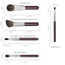 Professional makeup brush set 5-Piece Makeup Brush Set Foundation Brush with Travel Makeup Bag(Coffee color), Brown