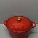 Mueller 6 Qt Enameled Cast Iron Dutch Oven, Heavy-Duty Casserole Dish and Braiser Pan with Lid and Stainless Knob, Safe for All Cooktops (6 Quart, Red)