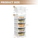 Pinkpum 5 Pack Stackable Plastic Storage Closet Organizers and Storage Bins Drawer Shelf Storage Container for Wardrobe Cupboard Kitchen Bathroom Office White
