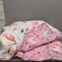 NTBED Unicorn Printed Zipper Bedding Sets Twin for Kids Girls Lightweight Microfiber Floral Rainbow Comforter Set with Fitted Sheet Pillow Covers, Blue Purple