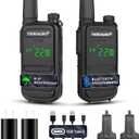 TIDRADIO TD-M11 Walkie Talkies Waterproof IP67 FRS Long Range Two Way Radio with LED Display,NOAA Weather,Walky Talkiy for Industry, Security Work (2 Pack)