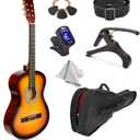30" Wood Guitar with Case and Accessories for Kids/Girls/Boys/Beginners (Sunburst)