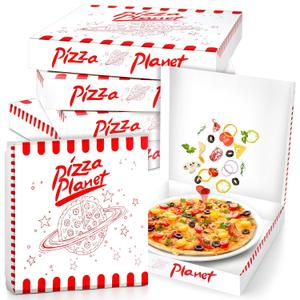 24 Pcs Large Pizza Planet Pizza Boxes 12 x 12 x 1.9 for Cake Cookies Food Planet Decorations for Inspired Story Party Favor Inspired Story Party Decorations