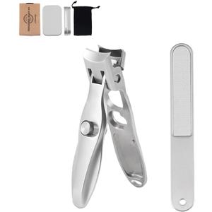 Toenail Nail Clippers for Thick Nails for Seniors, Professional Heavy Duty Edgy Nail Clippers for Men, Large Wide Jaw Opening Fingernail Clipper Cutters with Catcher for Women