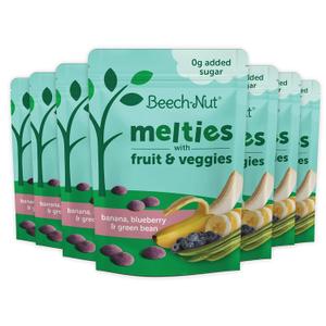 Beech-Nut Melties Baby & Toddler Snack Melts, Banana Blueberry Green Bean, 1 oz (7 Pack), Best Before 02/01/2026