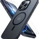 Miracase 2025 Upgraded Magnetic for iPhone 16 Pro Case [Compatible with MagSafe] [with 2X Screen Protector] Military-Grade Protection, Anti-Fingerprint, Slim Phone Case for 16 Pro 6.3 inch - Black