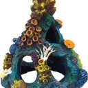 Uniclife Aquarium Decorations Resin Coral Rock Mountain Cave Fish Tank Decor Ornaments Fish House for Betta Rest Hide Play Breed