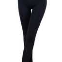Romastory Winter Warm Women Elastic Leggings Pants Fleece Lined Thick Tights S/M Size (Footed-Black)