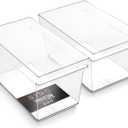 BINO | Plastic Storage Bins, Large - Deep | THE HANDLER COLLECTION | Multipurpose Organizer Bins | Kitchen Pantry Organizers and Storage | Clear Containers for Organizing Home | Freezer Organizer (2PK DEEP - LARGE - 14 x 8 x 8)