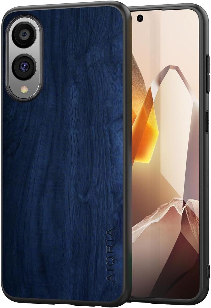 Case for Samsung Galaxy S25 Edge 5G funda Bamboo Wood Pattern PU Leather Back Cover for Samsung Galaxy s25 Edge case (Blue, Galaxy S25 Edge)