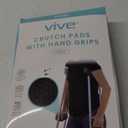 Vive Crutch Pads & Hand Grips - Padding for Walking Arm Crutches - Universal Underarm Padded Forearm Handle Pillow Covers for Hand Grips - Soft Foam Armpit Accessories for Adults, Kids (Gray)