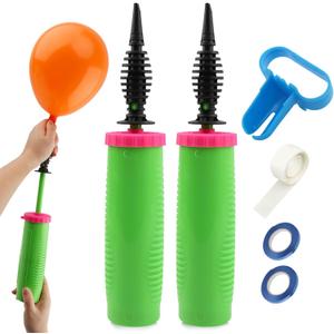 2pack Balloon Pump Hand Held Two-Way Dual Action Inflator for Balloons Handheld Air Pump Portable Manual Balloons Inflators for Party(COLOR:green)