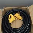 Camco Power Grip 30-Ft 50-Amp Camper/RV Extension Cord - Features Copper 6/3 + 8/1-Gauge Wires for Superior Conductivity - Rated for 125/250 V/12,500 W - Coated w/Heat-Resilient PVC (55195)