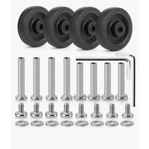 Zoofen 4 Pcs Luggage Wheels Replacement 50x15mm Rubber Suitcase Replacement Wheels Wear-Resistant Repair Casters for Luggage(ZPF01)