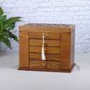Changsuo Wooden Jewelry Box for Women, Organizer Box of Solid Wood with Lock and Key for Jewelries, Watches, Necklace, Ring, Lockable Storage Case (Cherry)