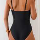 B2prity One Piece Swimsuit for Women Tummy Control Slimming Bathing Suit Color Block Swim Suit Modest Swimwear (Black, M)