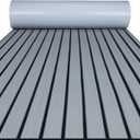 FOCEAN Boat Flooring EVA Foam Boat Decking Faux Teak Marine Flooring Marine Mat Sheet for Motorboat RV Yacht Kayak Surfboard, 94.5''x 47.2'', Grey with Black Lines