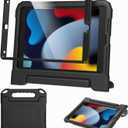 MAISON Kids Case for iPad 9th/8th/7th Generation, 2021/2020/2019 10.2 inch Case - Shockproof Protective Lightweight Handle Bumper Stand Cover with Built-in Screen Protector (Black)