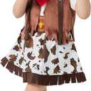 LXKIKMM Kids Cowgirl Costume Outfit Western Themed Cosplay Denim Skirt and Vest Set (18-24 Months, Brown With Red)