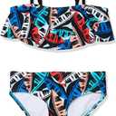 Kanu Surf Girls' Karlie Flounce Bikini Beach Sport 2 Piece Swimsuit
