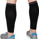 Run Forever Calf Compression Sleeves for Men and Women - Leg Compression Sleeve - Footless Compression Socks for runners (3X-Large, Black)