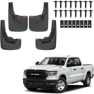 Mud Flaps Splash Guards for Fit for 2019 2020 2021 2022 2023 2024Doge Ram 1500 | No Drilling Required Bendable Mud Guards | Front & Rear 4-Piece Set Car Accessories