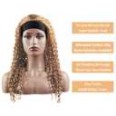 22 Inch #27 Honey Blonde Headband Wigs Human Hair Deep Wave Wigs Brazilian Virgin Hair Glueless None Lace Front Half Wig Wear and Go Blonde Headband Wigs Human Hair for Black Women