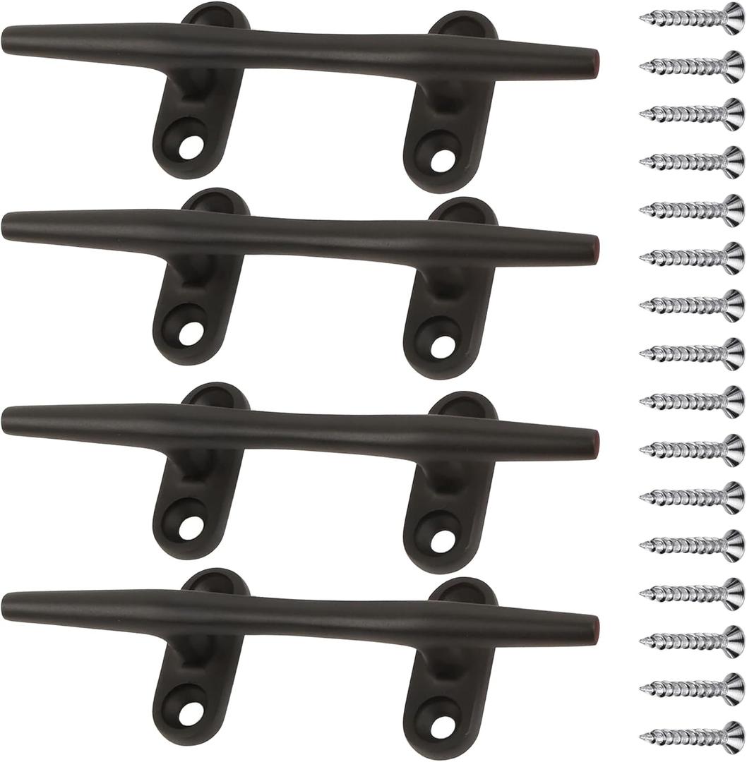 Boat Cleat 4 inch 5 inch 6 inch 8 inch 10 inch Open Base 316 Stainless Steel Dock Cleat Marine Grade Rope Cleat with Fasteners for Kayaks, Nautical Decor