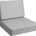 AAAAAcessories Outdoor Deep Seat Cushions, Foam Pillow, Fade-Resistant, Waterproof Patio Furniture Replacement Cushions, 24" x 24" x 5", Gray