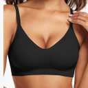 Womens Seamless Bra No Underwire Comfort Push Up Bras Buttery Soft Wireless Bralette Full Coverage Sport Everyday Bra Size L, Black