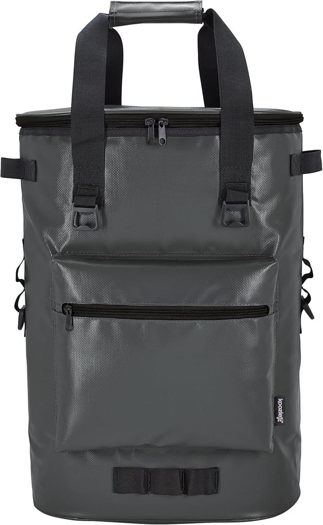KOOZIE Olympus Insulated Cooler Backpack | Keeps Cold for 30 Hours | Large 36 Can Soft Sided Cooler Bag with Tough Tarpaulin Outer Shell for Hiking, Fishing, Camping, Picnic, Beach, Travel | Charcoal KOOZIE Olympus Insulated Cooler Backpack | Keeps Cold for 30 Hours | Large 36 Can Soft Sided Cooler Bag with Tough Tarpaulin Outer Shell for Hiking, Fishing, Camping, Picnic, Beach, Travel | Charcoal