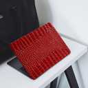 KEROM Compatible with Crocodile MacBook Air 13 Inch Case 2025-2022 M4 M3 M2 A3240 A3113 A2681, Textured Elegant Luxury Aligator Skin Snakeskin PU Leather Hardshell Case & Keyboard Cover, Burgundy