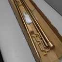 Double Curtain Rods 36-72 Inches for Windows, 1 Inch Diameter Adjustable Heavy Duty Drapery Rod with Aluminum Alloy Brackets and Finials, Modern Stylish Dual Curtains Rod, Brushed Gold